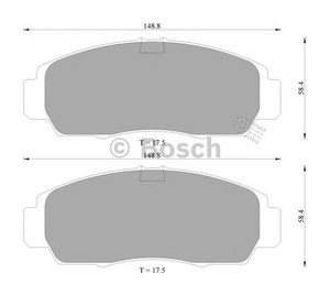 Фото Комлект гальмівних колодок, дисковий механізм Bosch 0 986 505 404