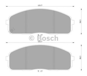 Фото Комплект гальмівних колодок, дискове гальмо Bosch 0 986 AB3 047