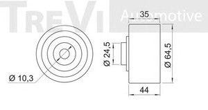 Фото Паразитный / ведущий ролик, зубчатый ремень TREVI AUTOMOTIVE TD1365