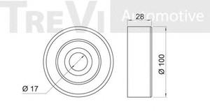 Фото Паразитний / провідний ролик, поліклиновий ремінь TREVI AUTOMOTIVE TA1421