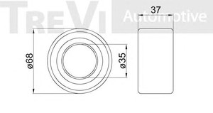 Фото Комплект подшипника ступицы колеса TREVI AUTOMOTIVE WB1293