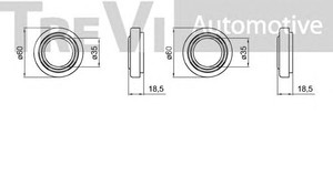 Фото Комплект подшипника ступицы колеса TREVI AUTOMOTIVE WB1325