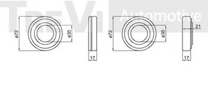 Фото Комплект подшипника ступицы колеса TREVI AUTOMOTIVE WB1869