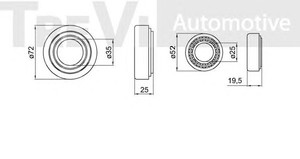 Фото Комплект подшипника ступицы колеса TREVI AUTOMOTIVE WB2048