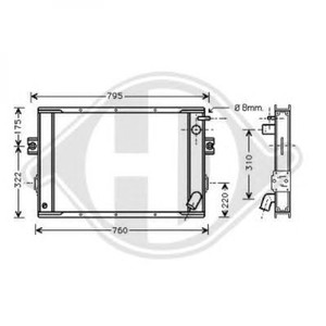 Фото Радіатор, охолодження двигуна DIEDERICHS 8213100
