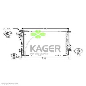 Фото Радіатор, охолодження двигуна KAGER 31-1505