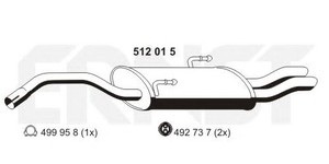 Фото Глушитель выхлопных газов конечный ERNST 512015