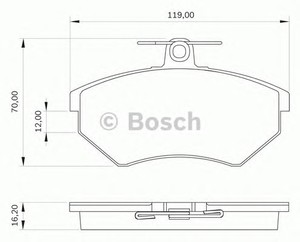 Фото Комлект гальмівних колодок, дисковий механізм Bosch 0 986 BB0 058