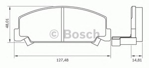 Фото Комлект гальмівних колодок, дисковий механізм Bosch 0 986 BB0 095