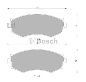 Фото Комлект гальмівних колодок, дисковий механізм Bosch 0 986 505 731