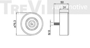 Фото Паразитний / провідний ролик, поліклиновий ремінь TREVI AUTOMOTIVE TA2141