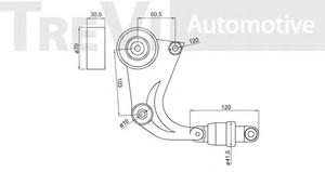 Фото Натяжная планка, поликлиновой ремень TREVI AUTOMOTIVE TA2156