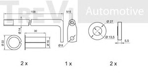 Фото Комплект роликов, поликлиновой ремень TREVI AUTOMOTIVE TA1773