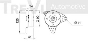 Фото Паразитний / провідний ролик, поліклиновий ремінь TREVI AUTOMOTIVE TA1022