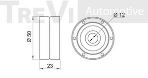 Фото Паразитный / ведущий ролик, зубчатый ремень TREVI AUTOMOTIVE TD1496