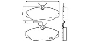 Фото Колодки гальмівні дискові передні, комплект Brembo P 23 068