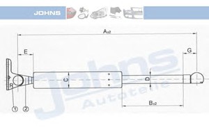 Фото Упругий элемент, крышка багажника / помещения для груза JOHNS 45 15 95-96