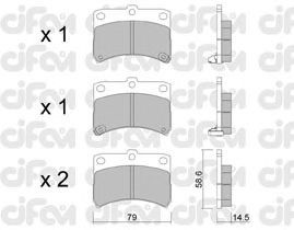 Фото Комлект гальмівних колодок, дисковий механізм CIFAM 822-459-0