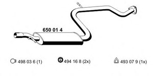 Фото Середній глушник вихлопних газів ERNST 650 01 4
