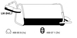 Фото Глушитель выхлопных газов конечный ERNST 033 23 7