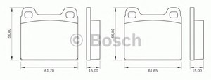 Фото Комлект гальмівних колодок, дисковий механізм Bosch 0 986 BB0 015