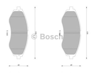 Фото Комлект гальмівних колодок, дисковий механізм Bosch 0 986 AB1 031