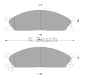 Фото Комплект гальмівних колодок, дискове гальмо Bosch 0 986 AB2 467