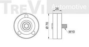 Фото Паразитний / провідний ролик, поліклиновий ремінь TREVI AUTOMOTIVE TA1733