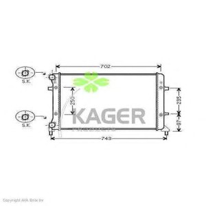 Фото Радіатор, охолодження двигуна KAGER 31-1225