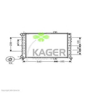 Фото Радіатор, охолодження двигуна KAGER 31-1699