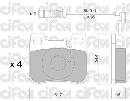 Фото Комлект гальмівних колодок, дисковий механізм CIFAM 822-566-0K