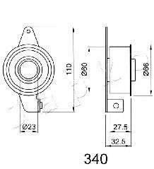 Фото Натяжний ролик, ремінь ГРМ JAPKO 45340