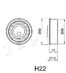 Фото Натяжний ролик, ремінь ГРМ JAPKO 45H22