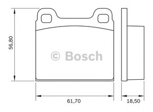 Фото Комлект гальмівних колодок, дисковий механізм Bosch 0 986 BB0 255