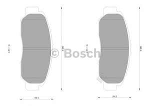 Фото Комлект гальмівних колодок, дисковий механізм Bosch 0 986 AB1 385