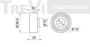 Фото Паразитный / ведущий ролик, зубчатый ремень TREVI AUTOMOTIVE TD1012