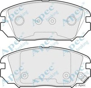 Фото Комлект гальмівних колодок, дисковий механізм APEC braking PAD1562