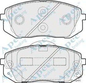 Фото Комлект гальмівних колодок, дисковий механізм APEC braking PAD1617