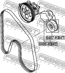 Фото Роликовий модуль натягувача ременя Febest 0487KB4T