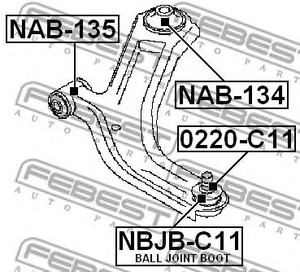 Фото Пильовик опори кульовий нижнього важеля Febest NBJBC11