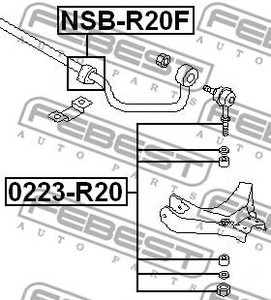 Фото Втулка переднього стабілізатора d29 Febest NSBR20F