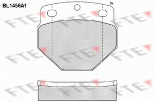 Фото Комлект гальмівних колодок, дисковий механізм FTE BL1456A1