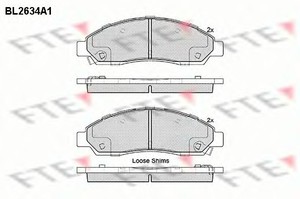 Фото Комплект гальмівних колодок, дискове гальмо FTE BL2634A1