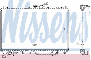 Фото Радіатор, охолодження двигуна Nissens 62860A