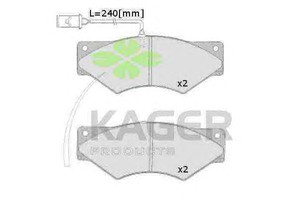 Фото Комлект гальмівних колодок, дисковий механізм KAGER 35-0485