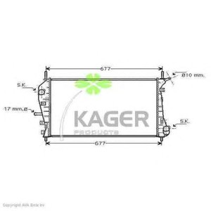 Фото Радіатор, охолодження двигуна KAGER 31-0370