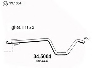 Фото Труба вихлопного газу ASSO 34.5004