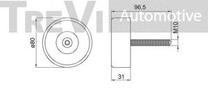 Фото Натяжний ролик, поліклиновий ремінь TREVI AUTOMOTIVE TA2113
