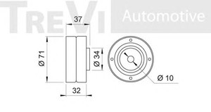 Фото Паразитный / ведущий ролик, зубчатый ремень TREVI AUTOMOTIVE TD1102