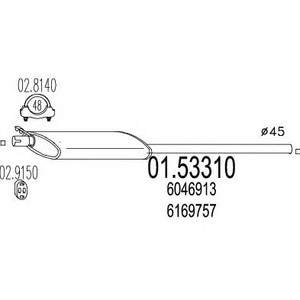 Фото Середній глушник вихлопних газів MTS 01.53310